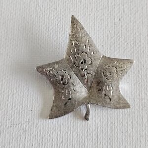 Vintage Sterling Leaf Brooch Pin